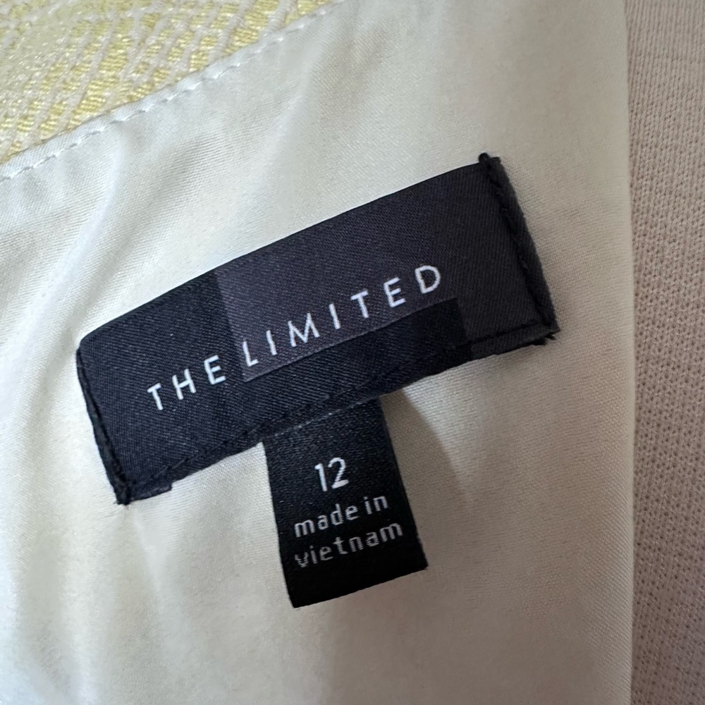 The Limited MCM Mod Mad Men Tulip Hem Cotton Sheath Dress Yellow/Ivory Size 12 - Picture 6 of 10